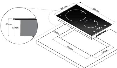 Керамическая варочная панель домино Zigmund & Shtain CIS 029.30 BX