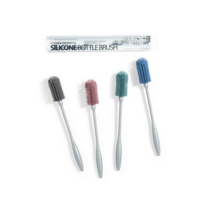 Силиконовая щетка для мытья бутылок широкая KF Pastel