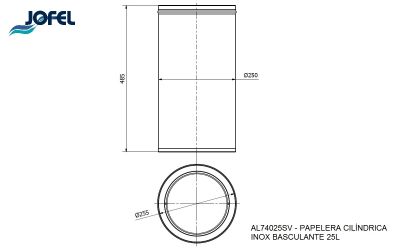 Ведро с крышкой-качелью Jofel AL74025SV 25л