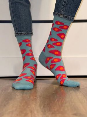 Носки хлопковые унисекс 10 пар с принтом фрукты, арт. 1240, разм. One size