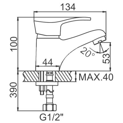СМЕСИТЕЛЬ ДЛЯ УМЫВАЛЬНИКА LEDEME L1014-B
