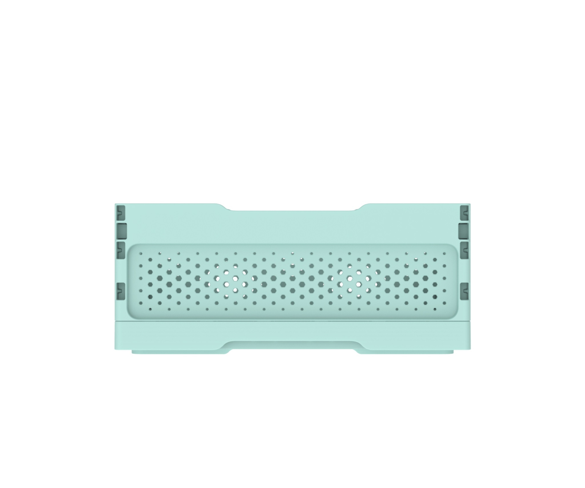 Ящик складной с перфорированными стенками и кнопками-фиксаторами (мята) АП 486, комплект 14 штук