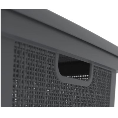 Плетёная корзина для хранения с крышкой «Лён» 65 л (568х400х391 мм) графит