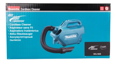 Пылесос аккумуляторный Makita DCL184Z 18В,1400 л\м, 5,4 кПа, 0.33\0.5 л, без акб и ЗУ