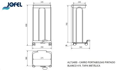 Тележка для мусорных мешков Jofel AL71400 80 л