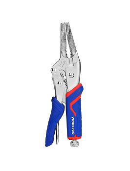 Клещи зажимные 165 мм с удлиненными прямыми губками CR-V WORKPRO