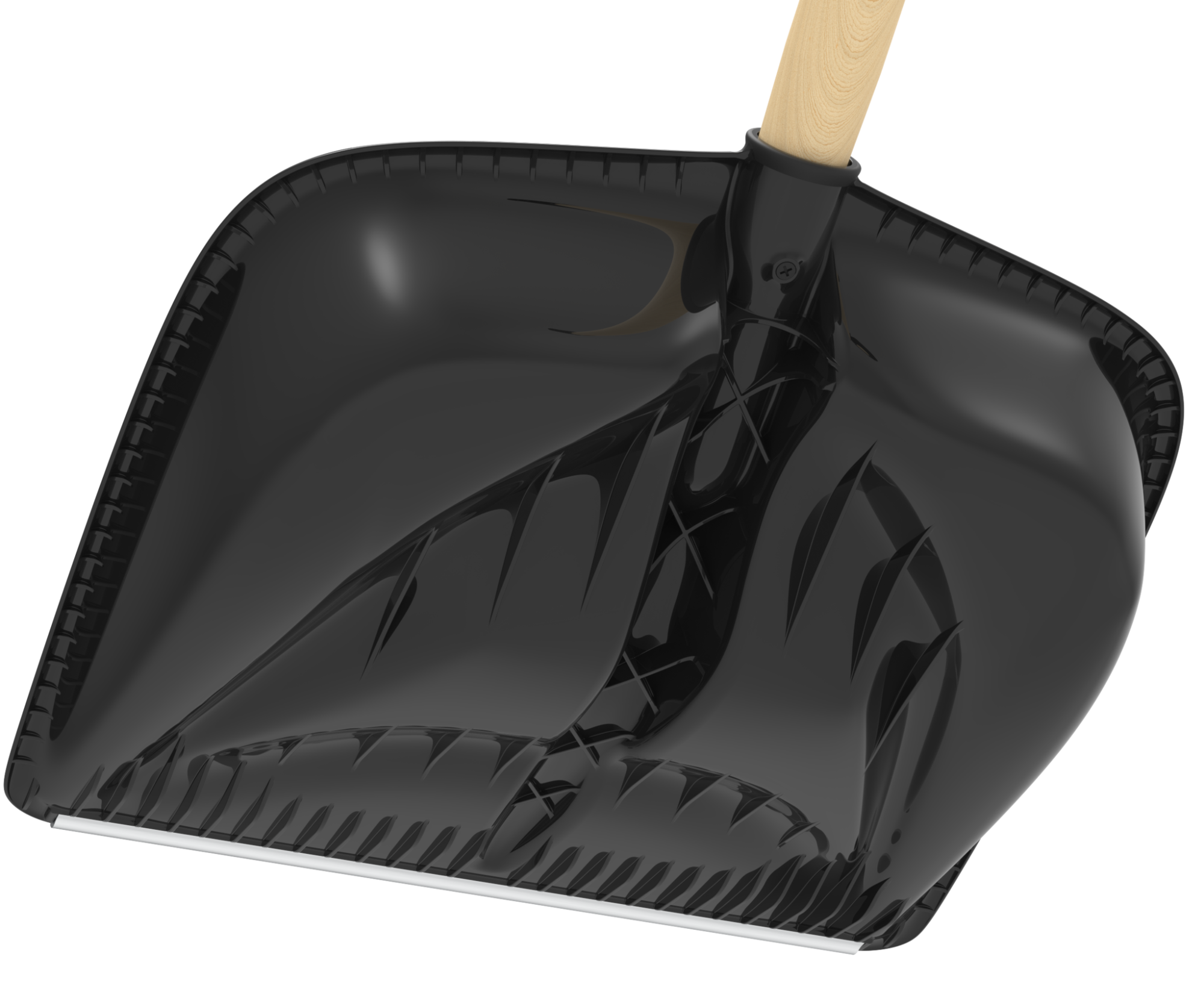 Лопата снеговая с металлической планкой и пластмассовой ручкой «Альфа» 460×420мм