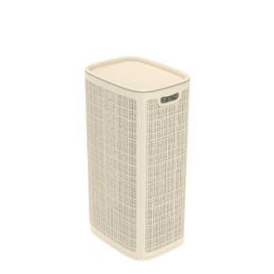 Плетёная корзина для белья сборная «Лён» 100 л (43х32.1х80 см) слоновая кость