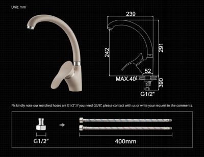 СМЕСИТЕЛЬ ДЛЯ КУХНИ LEDEME L4101-300 , ГРАНИТНЫЙ ПЕСОЧНЫЙ ПЛЯЖ