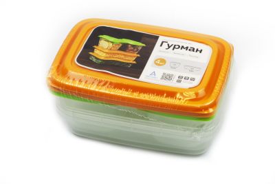 Набор контейнеров универсальных «Гурман» №3 (СВЧ/Заморозка) (0,45л-2шт; 0,8л-2шт) (4шт) 