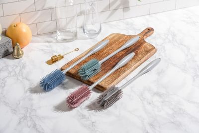 Силиконовая щетка для мытья бутылок широкая KF Pastel