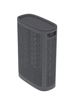 Плетёная корзина для белья сборная «Лён» 45 л (43х20х60 см) графит