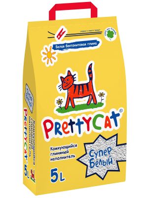PrettyCat наполнитель комкующийся для кошачьих туалетов Супер белый 4,2 кг (5 л)