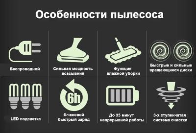 Беспроводной полотер - пылесос SWING-8000 белый