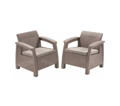 Кресла садовые Keter CORFU II DUO cappuccino 2 шт